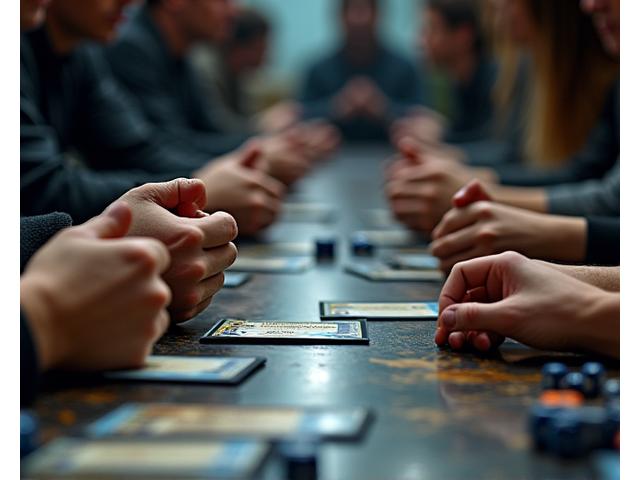 Spieler konzentrieren sich während eines Magic: The Gathering Kartenspiels