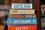 Illustrative image of various board games stacked